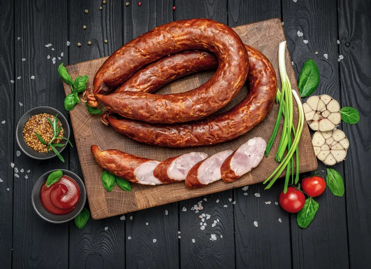 wędzenie kiełbasy domowej, wędzarnia, parzenie kiełbasy